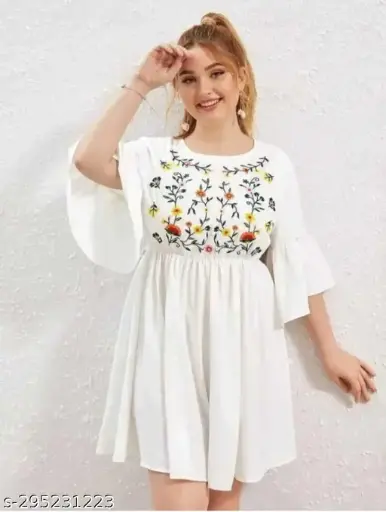 White embroidery short to White embroidery short top NEW TOP NEW STYLISH TOP DAILY WEAR TOP PARTY WEAR TOP